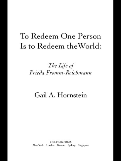 Cover image for book To Redeem One Person Is to Redeem the World