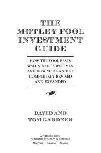 The Motley Fool Investment Guide | 9780743201735, 9780743216111 ...