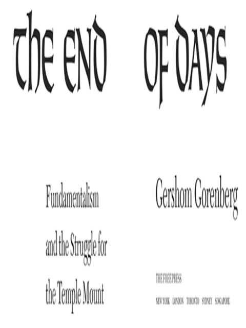Cover image for book The End of Days