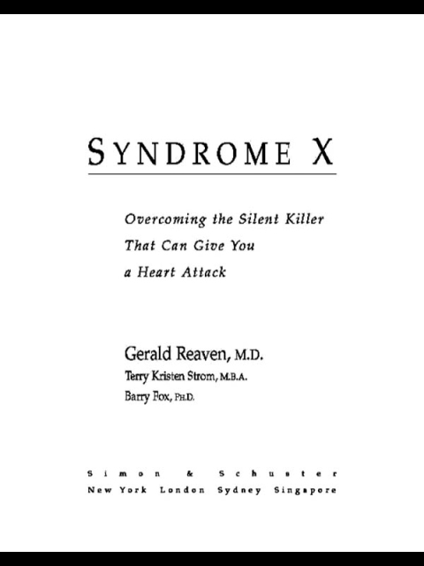Cover image for book Syndrome X