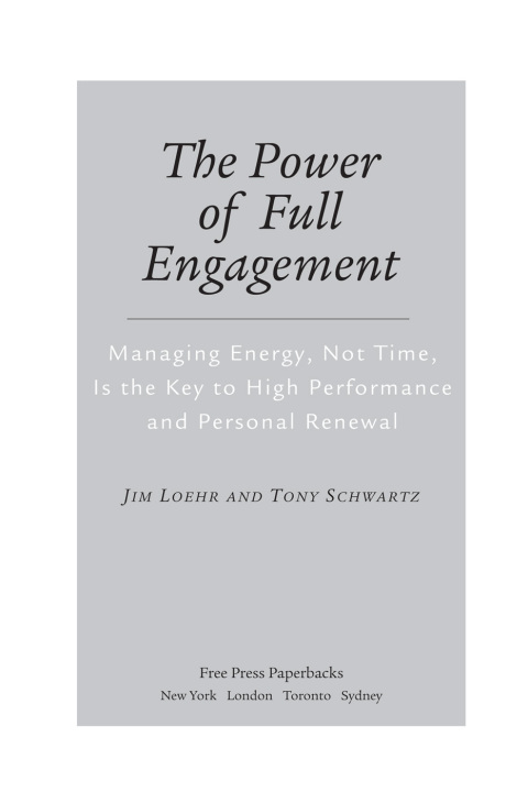Power Of Full Engagement