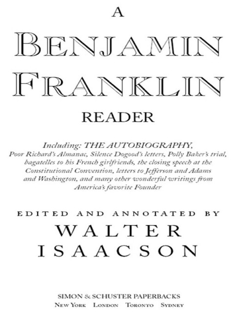 Cover image for book A Benjamin Franklin Reader