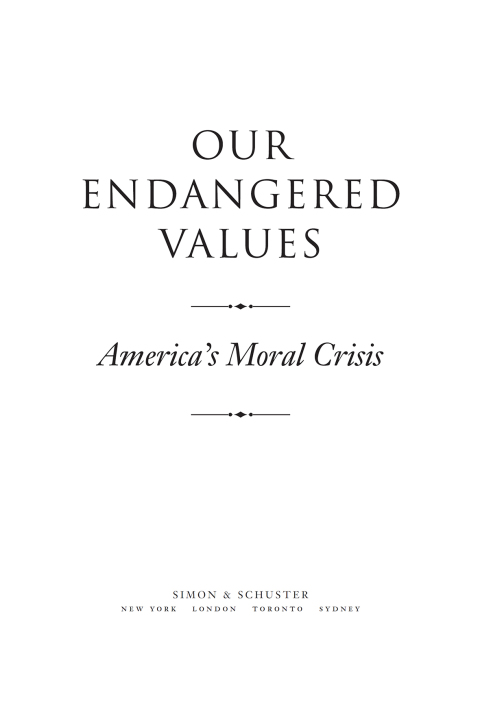 Cover image for book Our Endangered Values
