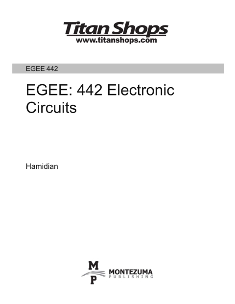 Cover image for book EGEE 442: Electronic Circuits