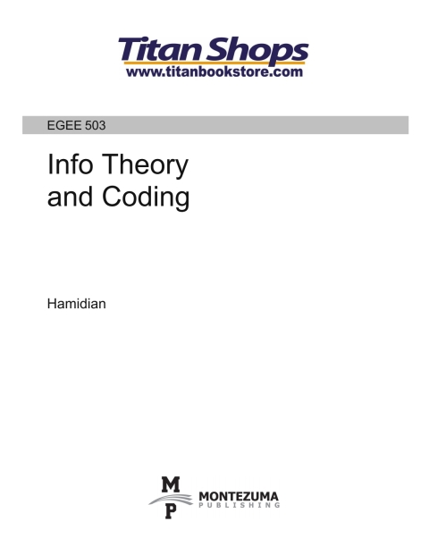Cover image for book Info Theory and Coding
