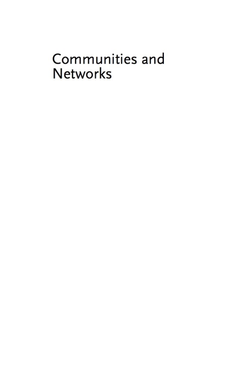 Cover image for book Communities and Networks: Using Social Network Analysis to Rethink Urban and Community Studies