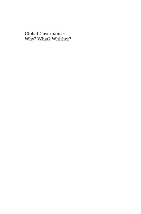Cover image for book Global Governance: Why? What? Whither?