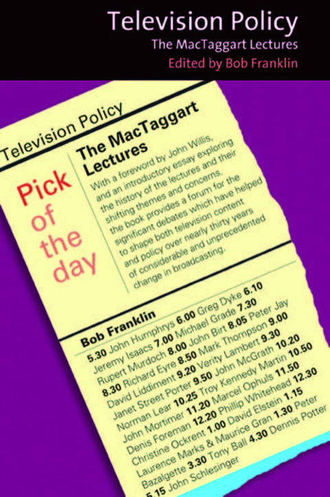Cover image for book Television Policy: The MacTaggart Lectures