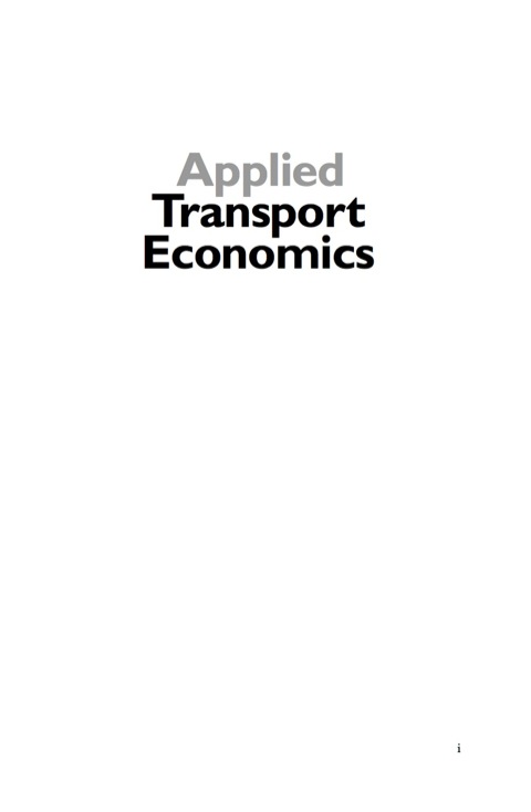 Cover image for book Applied Transport Economics