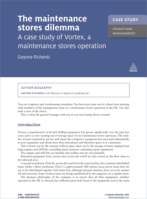Cover image for book Case Study: The Maintenance Stores Dilemma