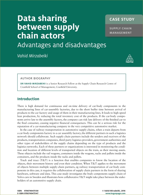 Cover image for book Case Study: Data Sharing Between Supply Chain Actors