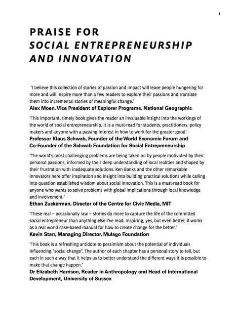 Cover image for book Social Entrepreneurship and Innovation