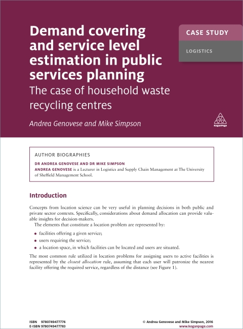 Cover image for book Case Study: Demand Covering and Service Level Estimation in Public Services Planning