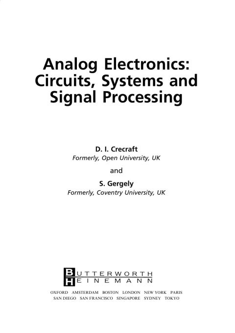 [1825 days] Analog Electronics: Circuits, Systems and Signal Processing