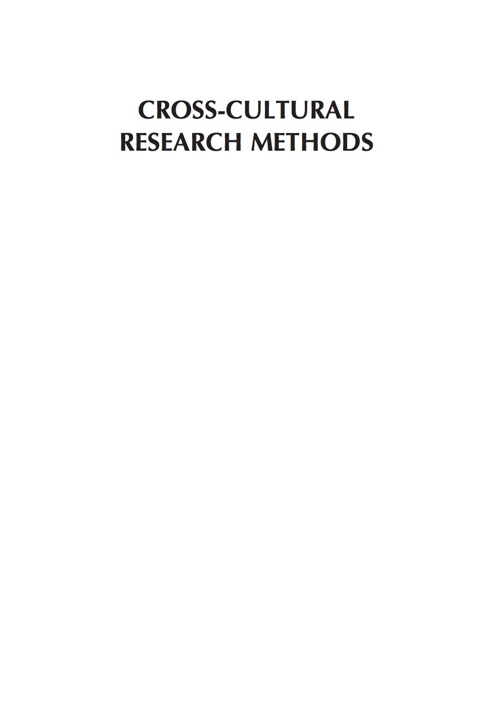 Cover image for book Cross-Cultural Research Methods