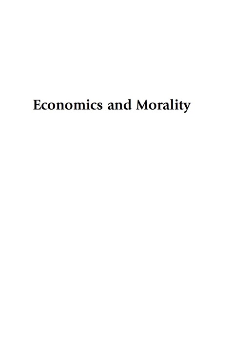 Economics and Morality Anthropological Approaches