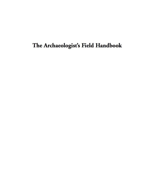 Archaeologist's Field Handbook 
