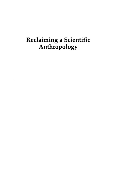 Reclaiming a Scientific Anthropology 