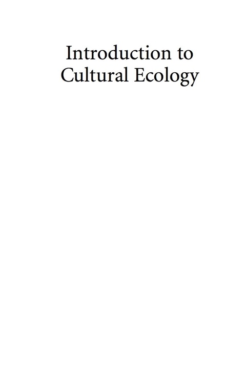 Introduction to Cultural Ecology 