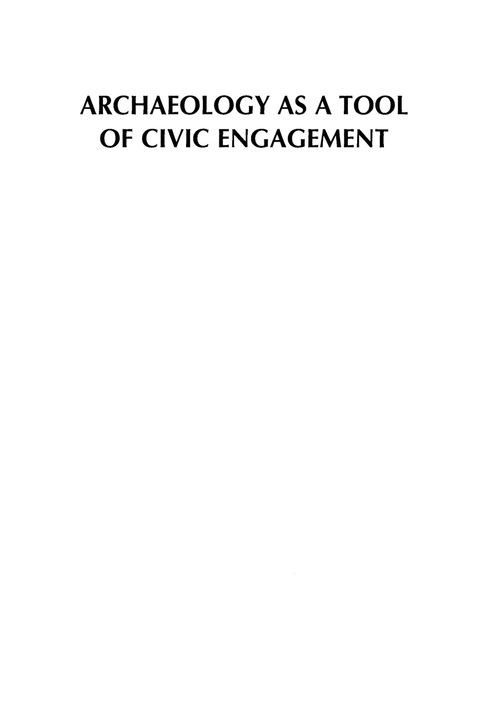 Cover image for book Archaeology as a Tool of Civic Engagement
