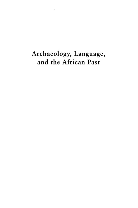 Cover image for book Archaeology, Language, and the African Past
