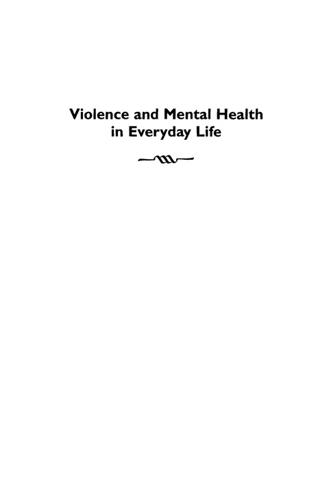 Cover image for book Violence and Mental Health in Everyday Life