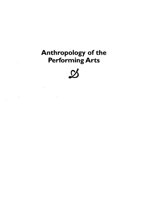 Cover image for book Anthropology of the Performing Arts