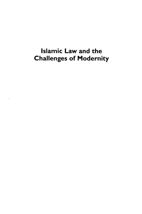 Cover image for book Islamic Law and the Challenges of Modernity
