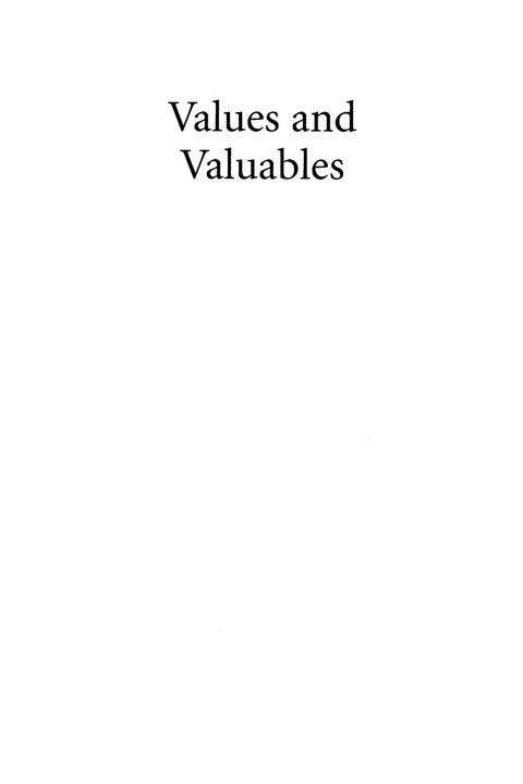 Cover image for book Values and Valuables