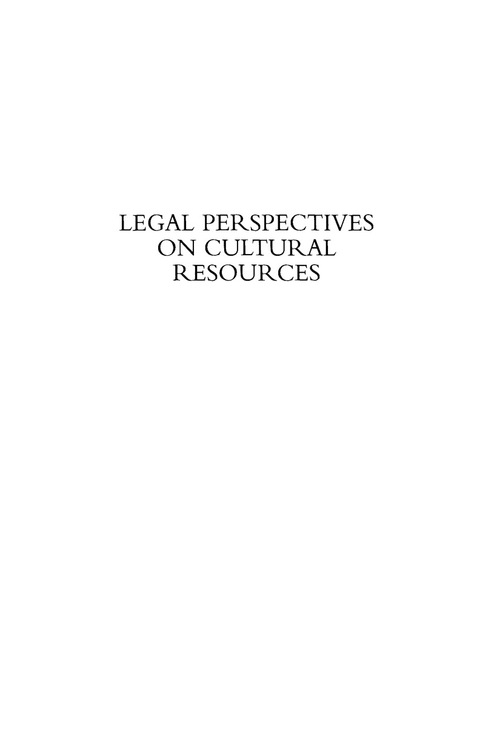 Cover image for book Legal Perspectives on Cultural Resources