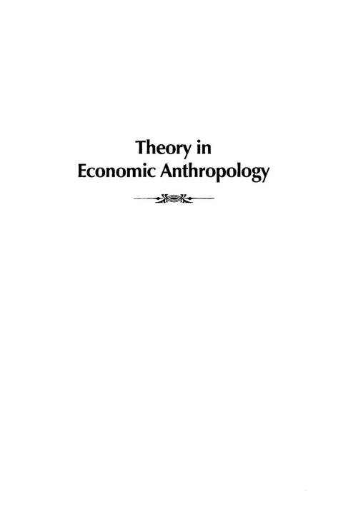 Cover image for book Theory in Economic Anthropology