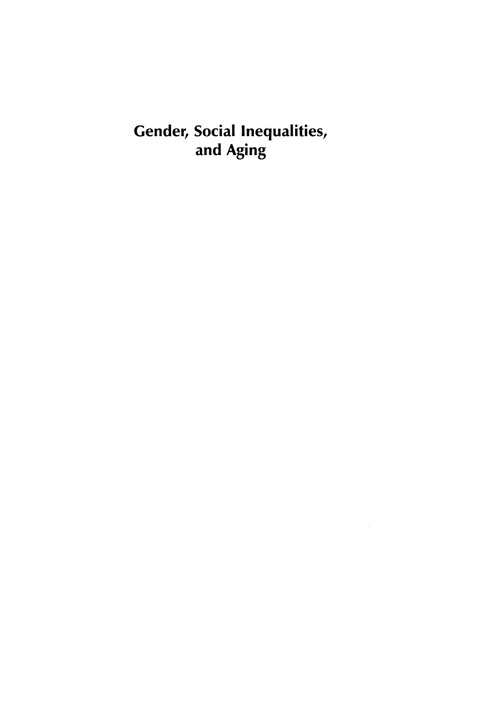 Cover image for book Gender, Social Inequalities, and Aging