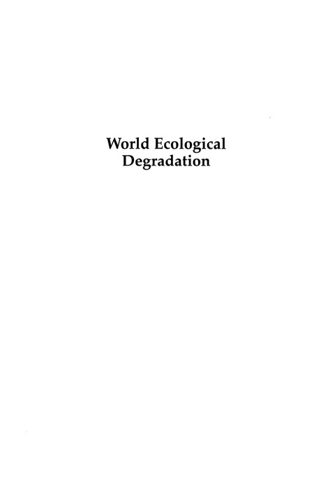 Cover image for book World Ecological Degradation