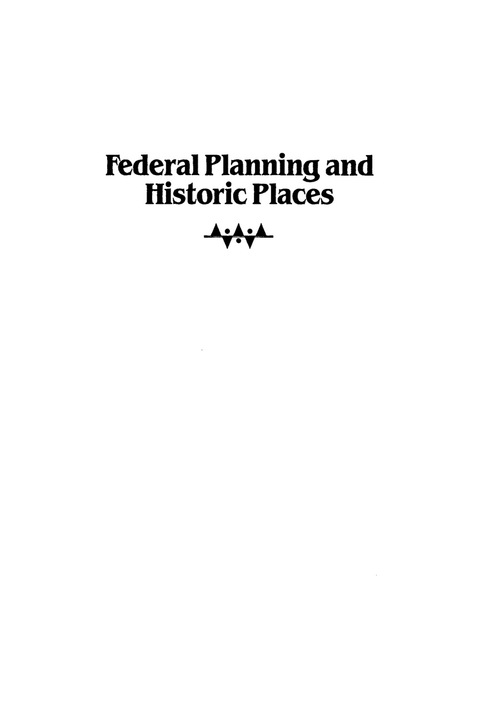 Cover image for book Federal Planning and Historic Places
