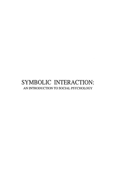 Cover image for book Symbolic Interaction