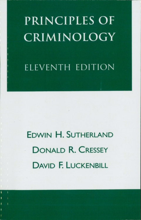 Cover image for book Principles of Criminology