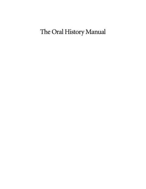 Cover image for book The Oral History Manual