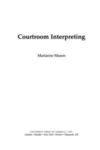 Cover image: Courtroom Interpreting 9780761840732