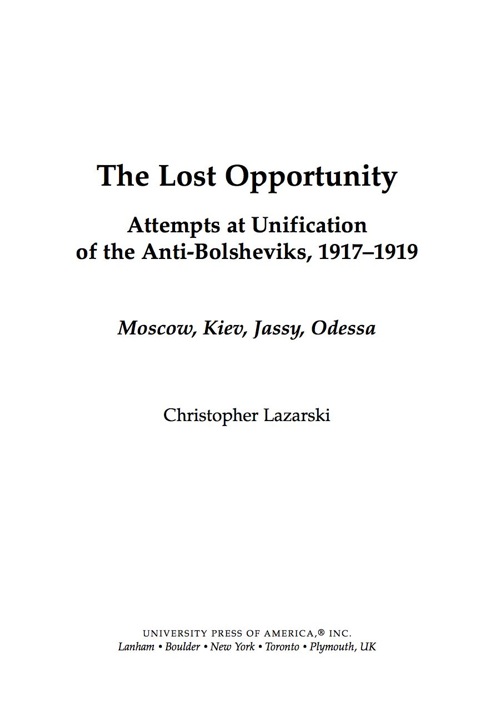 Cover image for book The Lost Opportunity