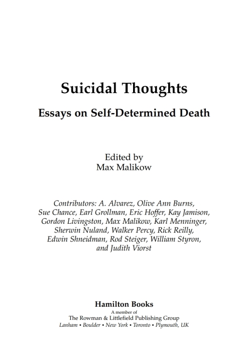 Cover image for book Suicidal Thoughts