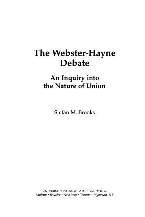Cover image for book The Webster-Hayne Debate