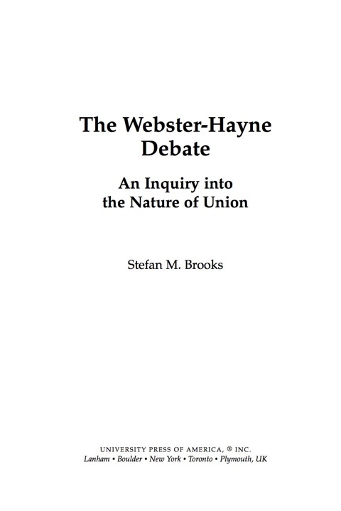 Cover image for book The Webster-Hayne Debate