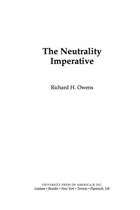 Cover image for book The Neutrality Imperative