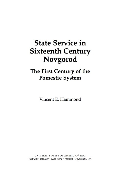 Cover image for book State Service in Sixteenth Century Novgorod