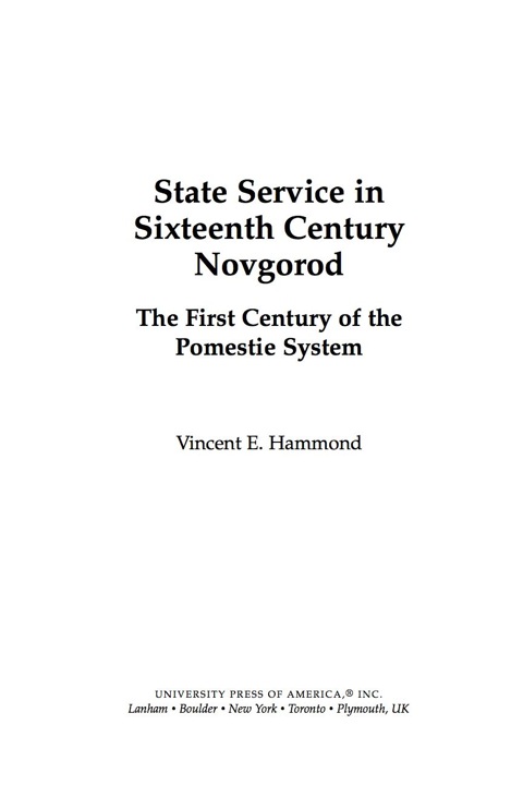 Cover image for book State Service in Sixteenth Century Novgorod