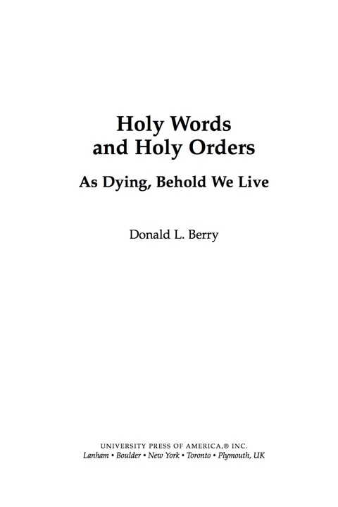 Cover image for book Holy Words and Holy Orders