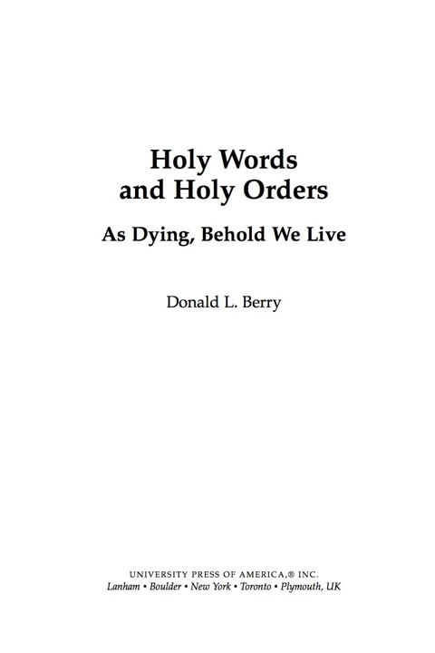 Cover image for book Holy Words and Holy Orders