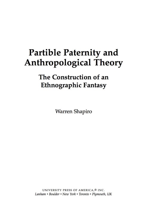Cover image for book Partible Paternity and Anthropological Theory