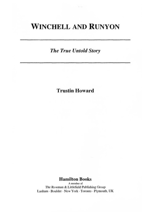 Cover image for book Winchell and Runyon