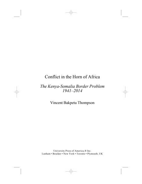 Cover image for book Conflict in the Horn of Africa